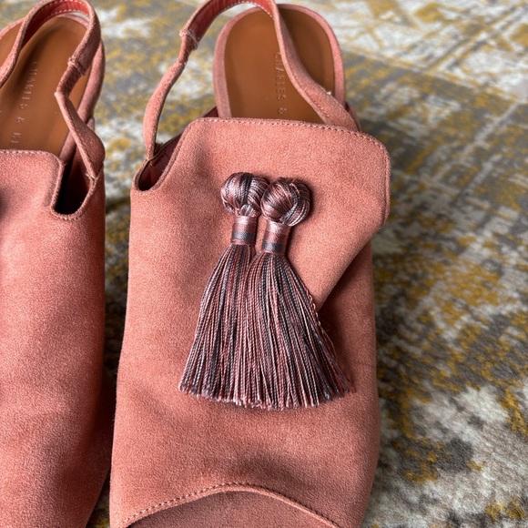 Charles & Keith Suede Leather Tassel Heels - Picture 16 of 16